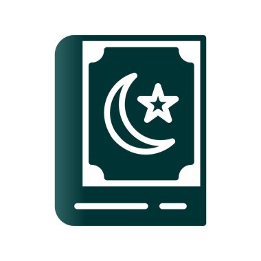 Kuran Glyph Gradyan Vektör Simgesi Tasarımı