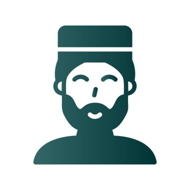 Müslüman Adam Kabartma Gradyan Vektör Simgesi Tasarımı