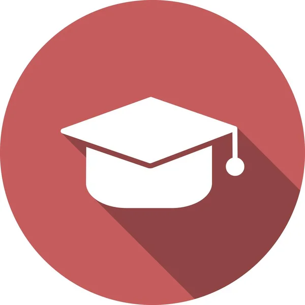 Educación Cap Glyph Circle Vector Diseño Iconos — Vector de stock