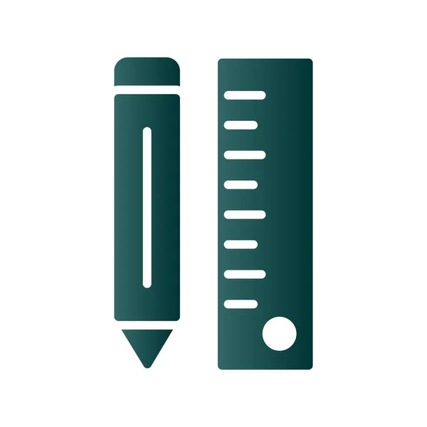 Návrh Vektorové Ikony Stupnice Tužky Glyph — Stockový vektor