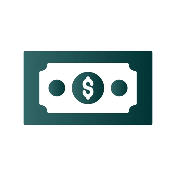 Dolar Nota Glyph Gradiente Vector Ícone Design — Vetor de Stock