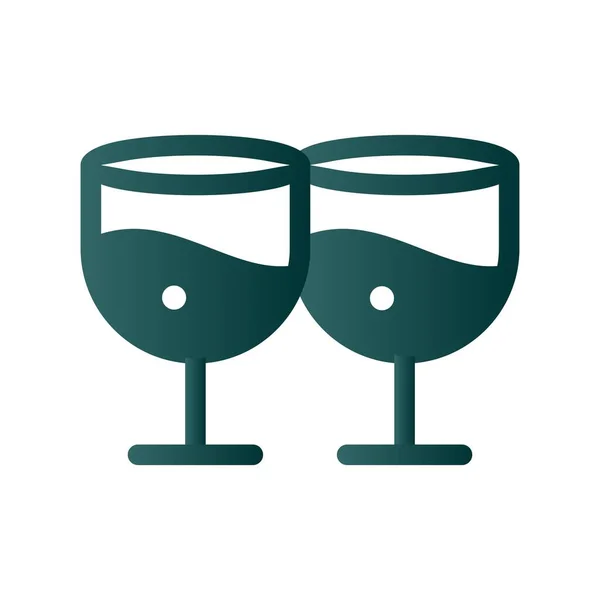 Вино Стекло Градиент Векторная Икона Дизайн — стоковый вектор