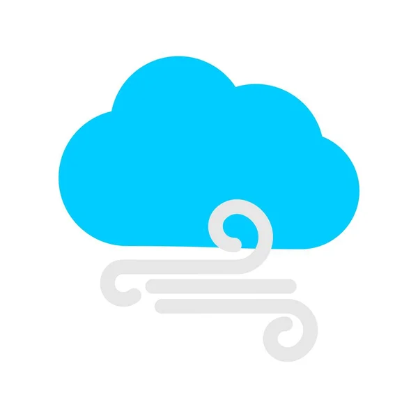 Breeze Cloud Flat Vector Icon Desig — Stock vektor