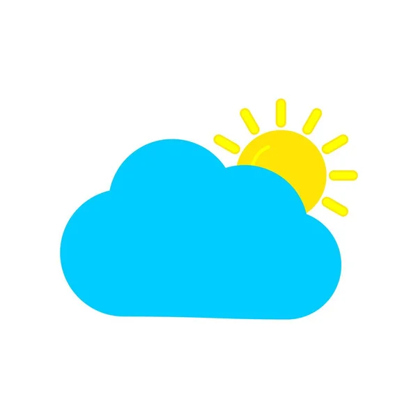 太阳云平面矢量Icon设计 — 图库矢量图片