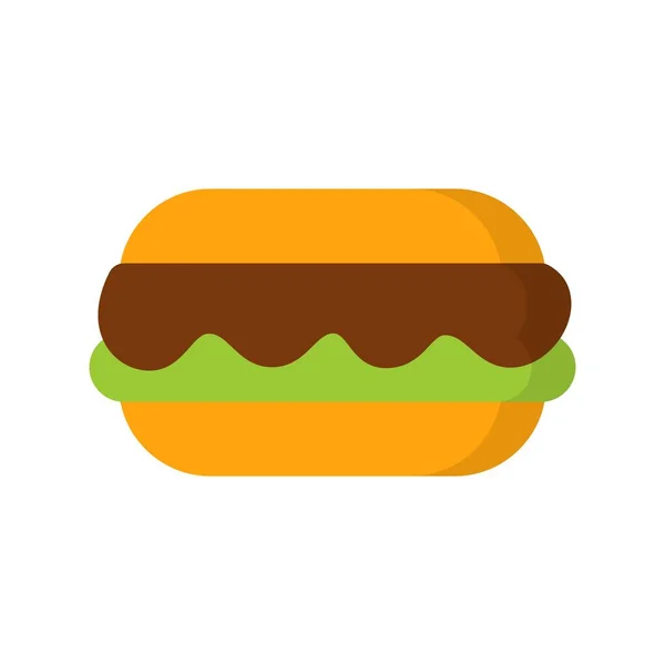 Burger Flat Vector Εικονίδιο Desig — Διανυσματικό Αρχείο