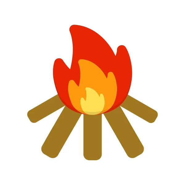 Şenlik Ateşi Düz Vektör Simgesi Tasarımı — Stok Vektör
