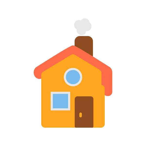 Cottage Flat Vector Icon Desig — Stock Vector