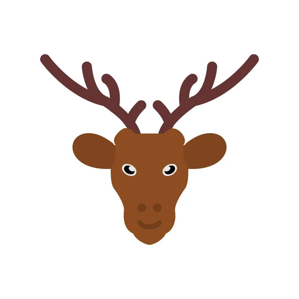 Deer Flat Vector Icon Desig — Stock Vector