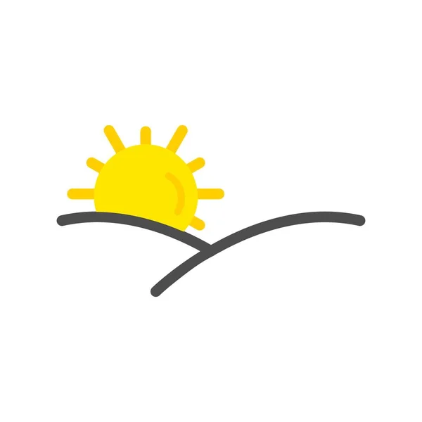 Sun Flat Vector Ícone Desig — Vetor de Stock