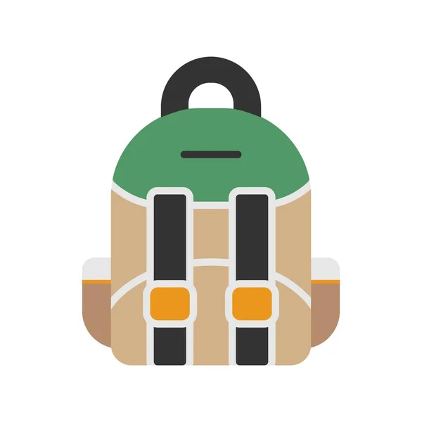 Mochila Plana Vector Icon Desig — Archivo Imágenes Vectoriales