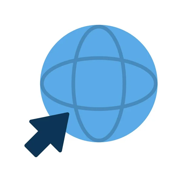 Globo Plano Línea Vector Icon Design — Vector de stock