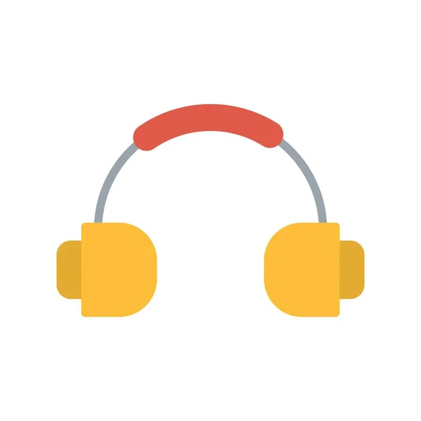 Headphone Flat Vector Icon Desig — Stock Vector