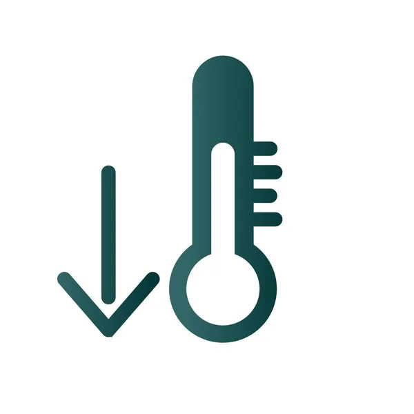 Low Temperature Glyph Gradient Vector Icon Desig — Stock Vector