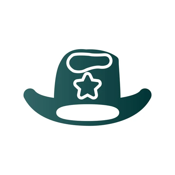 Cowboy Glyph Gradiente Vetor Ícone Desig —  Vetores de Stock