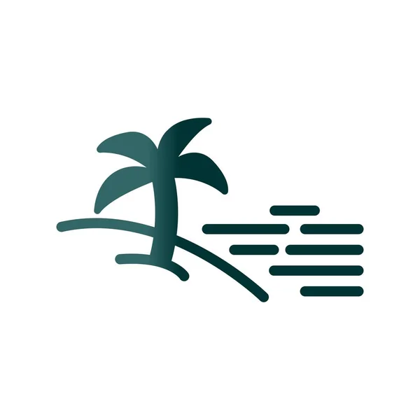 Praia Glyph Gradient Vector Icon Desig — Vetor de Stock