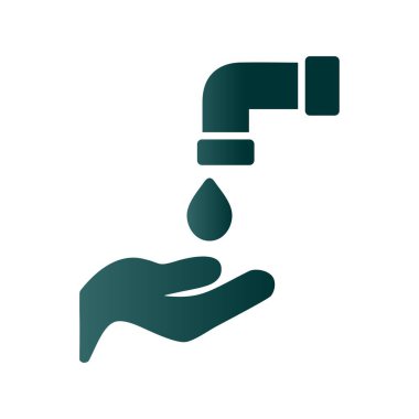 Wudhu Glyph Gradyan Vektör Simgesi Tasarımı