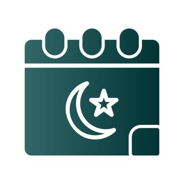 Ramazan Takvimi Gradyan Vektör Simgesi Tasarımı