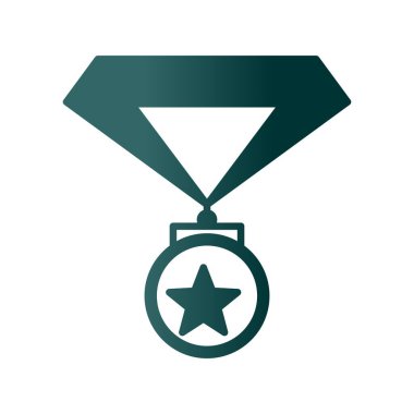 Madalya Gradyan Vektör Simgesi Tasarımı