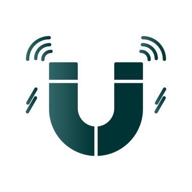 Magnet Glyph Gradyan Vektör Simgesi Tasarımı