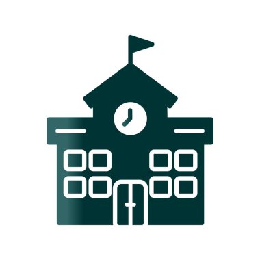 Okul Kabartması Gradyan Vektör Simgesi Tasarımı