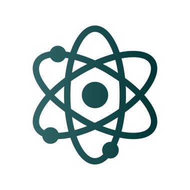 Atom Glyph Gradyan Vektör Simgesi Tasarımı