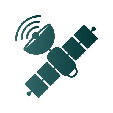 Uydu Kabartma Gradyan Vektör Simgesi Tasarımı