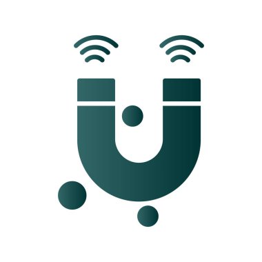 Magnet Glyph Gradyan Vektör Simgesi Tasarımı