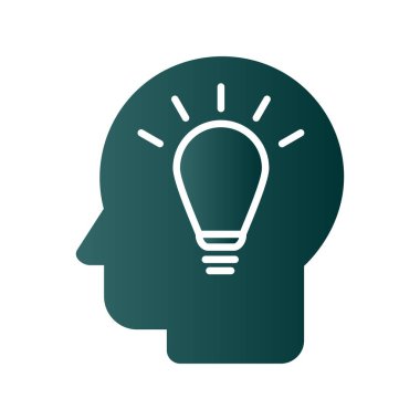 Akıllı Fikir Kabartma Gradyan Vektör Simgesi Tasarımı