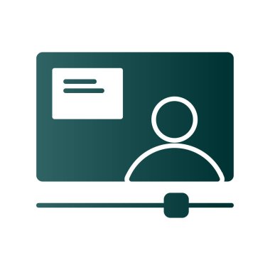 E-Öğrenen Glyph Gradyan Vektör Simgesi Tasarımı