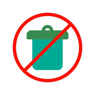 Çöp Dökme Düz Vektörü Simgesi Tasarımı Yok