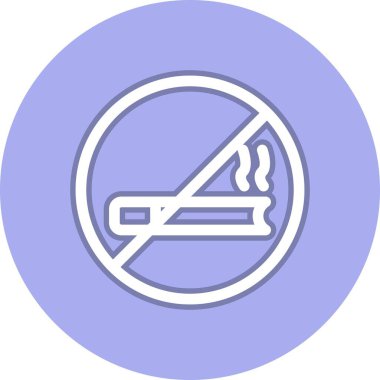 Sigara İçen Satır Çemberi Vektör Simgesi Tasarımı Yok