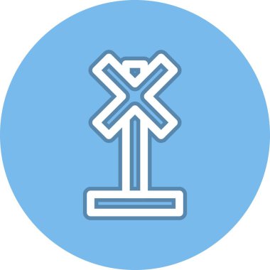 Düzey Çizgi Çemberi Vektör Simgesi Tasarımı