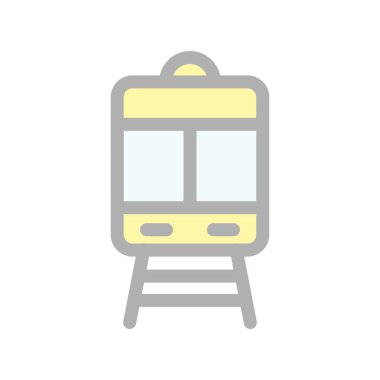 Tren Satırı Doldurulmuş Işık Vektörü Simgesi Tasarımı