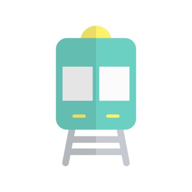 Tren Düz Işık Vektörü Simgesi Tasarımı