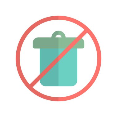 Çöp Dökme Düz Işık Vektörü Simgesi Tasarımı Yok