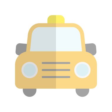 Taksi Düz Işık Vektörü Simgesi Tasarımı