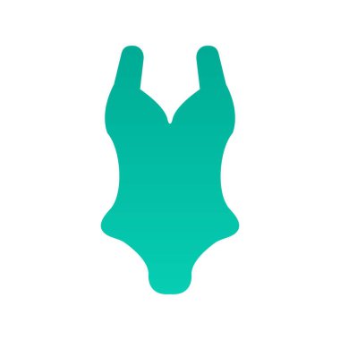 Yüzme Kıyafeti Düz Gradyan Vektör Simgesi Tasarımı