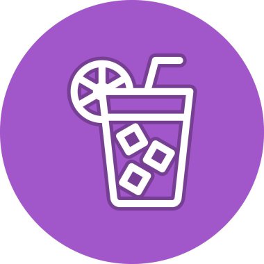 Lemon Juice Line Çember Vektör Simgesi Tasarımı