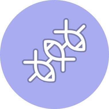 Balık BBQ Satırı Çember Vektör Simgesi Tasarımı