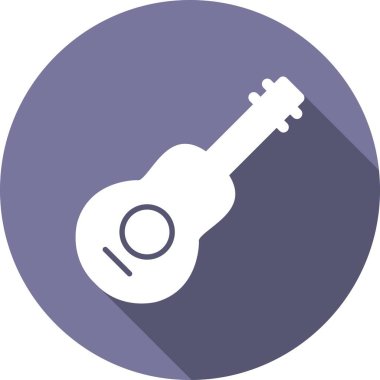  Gitar Kabartma Çemberi Vektör Simgesi Tasarımı