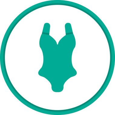 Yüzme Kıyafeti Düz Çember Vektör Simgesi Tasarımı