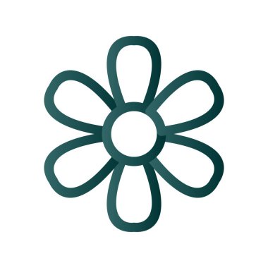 Çiçek Çizgisi Gradyan Vektör Simgesi Tasarımı