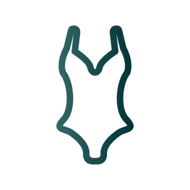 Yüzme Giysisi Çizgisi Gradyan Vektör Simgesi Tasarımı