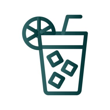 Lemon Juice Line Gradyan Vektör Simgesi Tasarımı