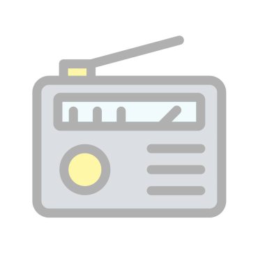 Radyo Satırı Doldurulmuş Işık Vektörü Simgesi Tasarımı