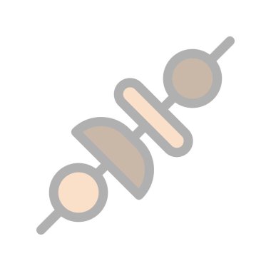 Barbekü Satırı Doldurulmuş Işık Vektörü Simgesi Tasarımı