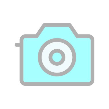 Kamera Satırı Dolu Işık Vektörü Simgesi Tasarımı