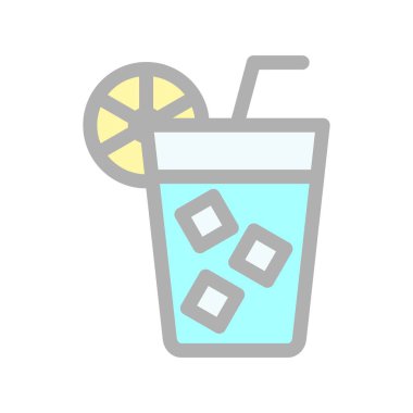 Limon Suyu Satırı Işık Vektörü Simgesi Tasarımı