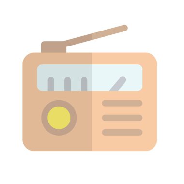 Radyo Düz Işık Vektör Simgesi Tasarımı