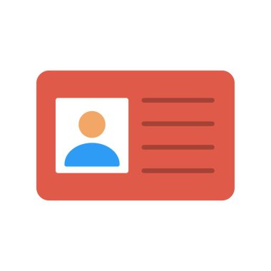 Kimlik Kartı Düz Vektör Simgesi Tasarımı